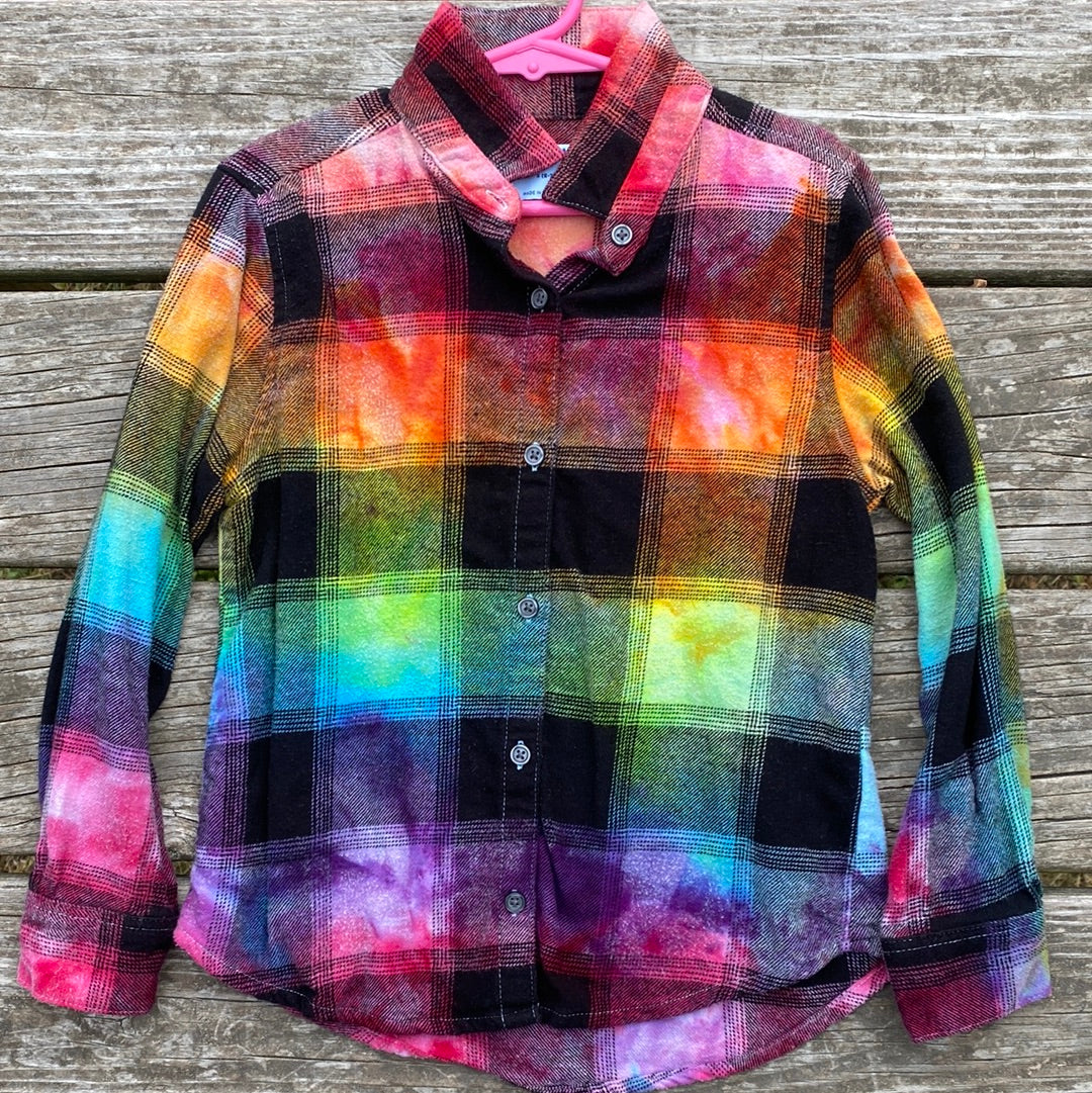 Old navy small (6/7) Flannel Rainbow