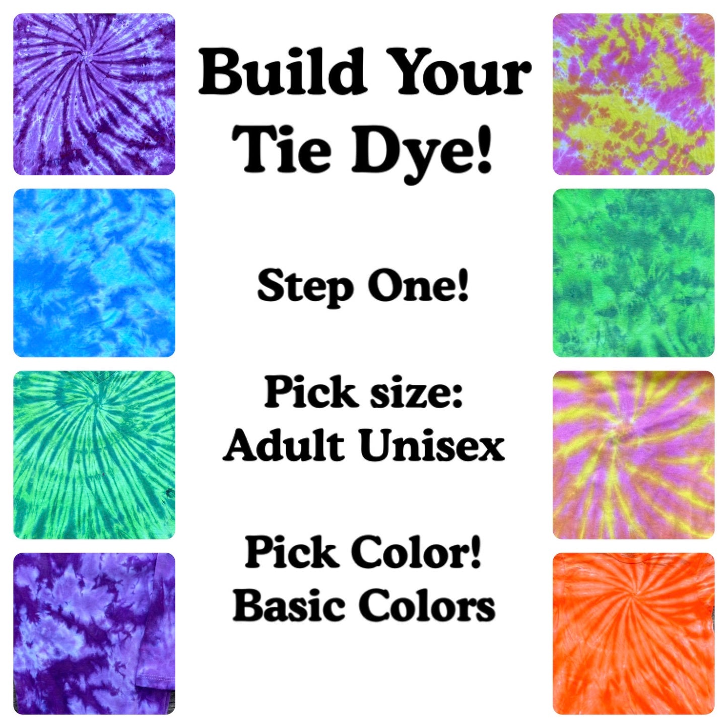 Step One: Pick Your Shirt! Basic Color Options Unisex Adult XS-5XL