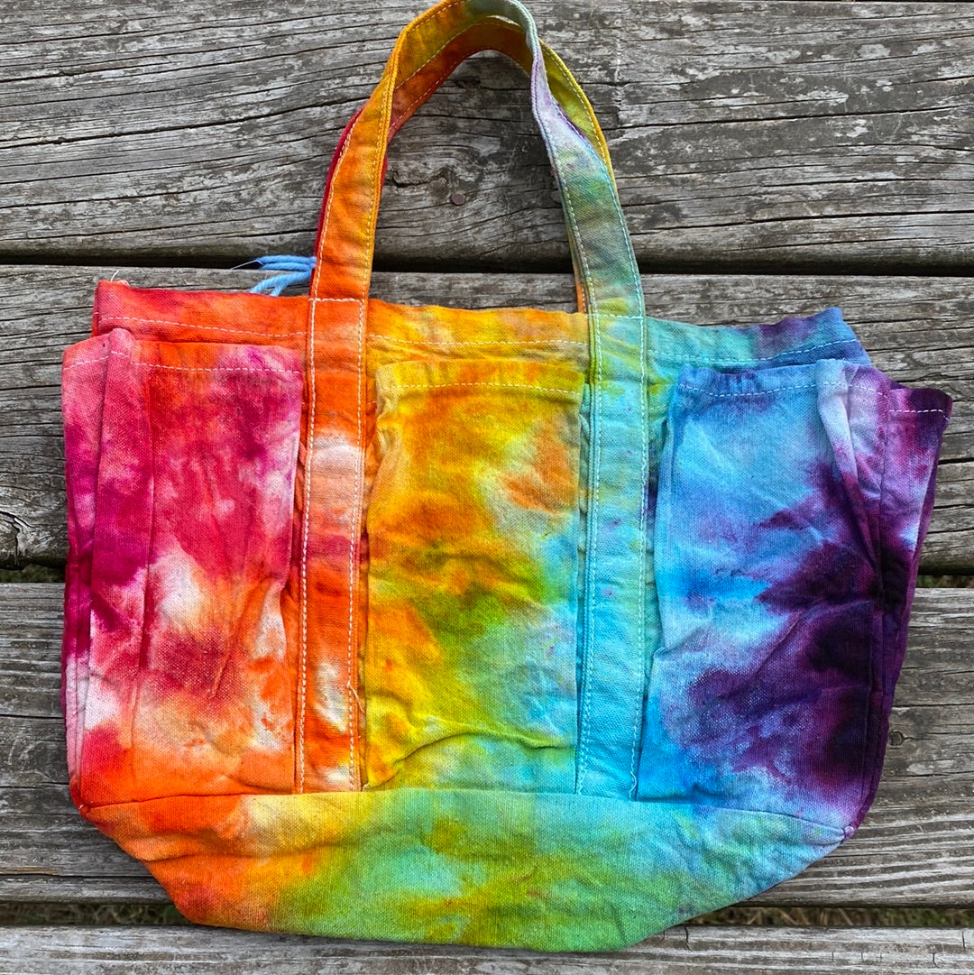 Canvas tool bag/tote 14"x9"x4" rainbow