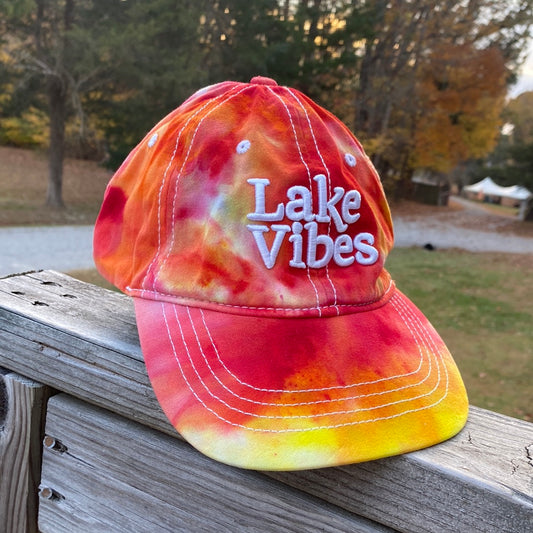 Lake Vibes Ball Cap Hat Pink Orange Yellow