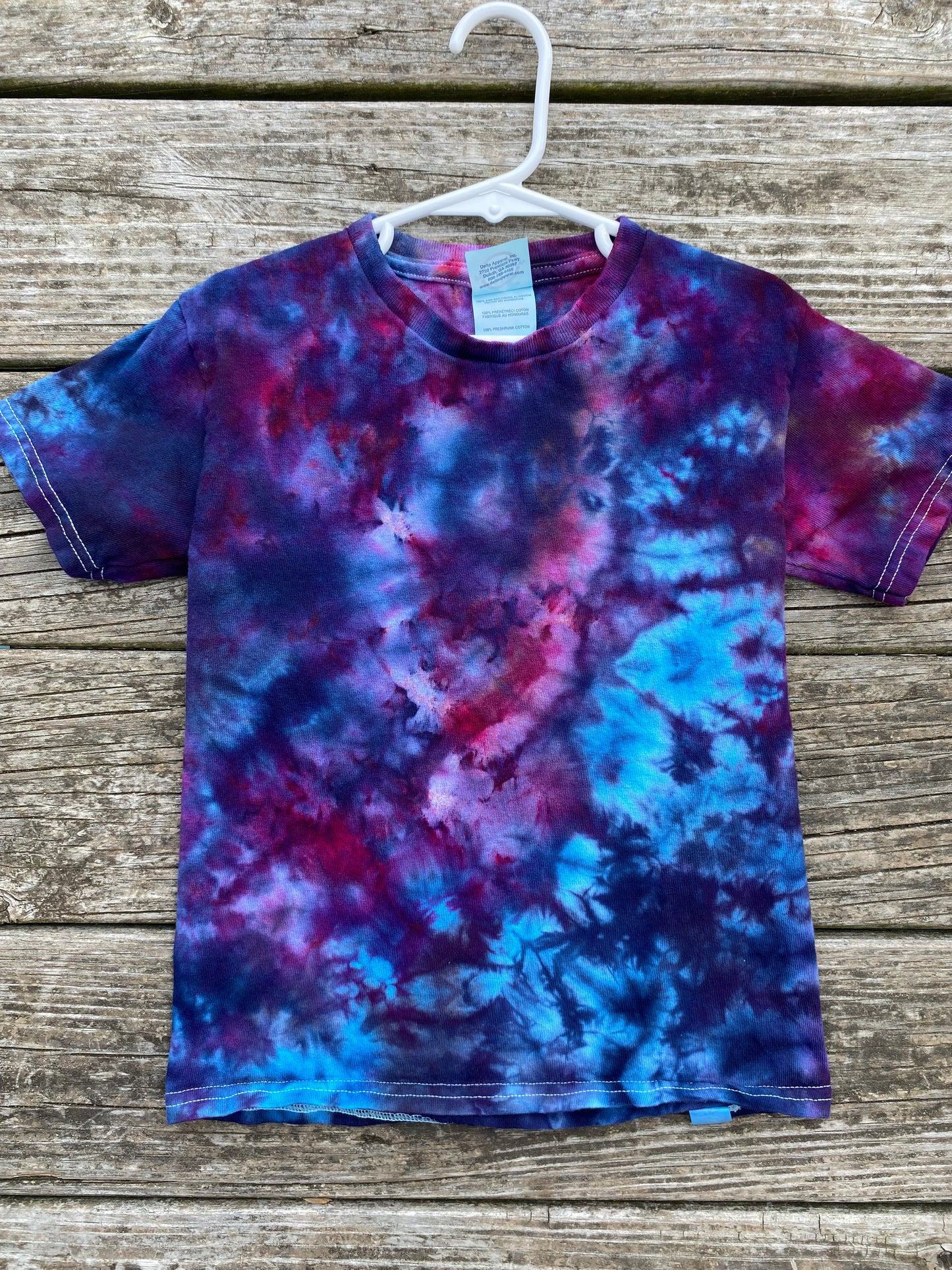 Youth small delta brand ice dye purple and blues