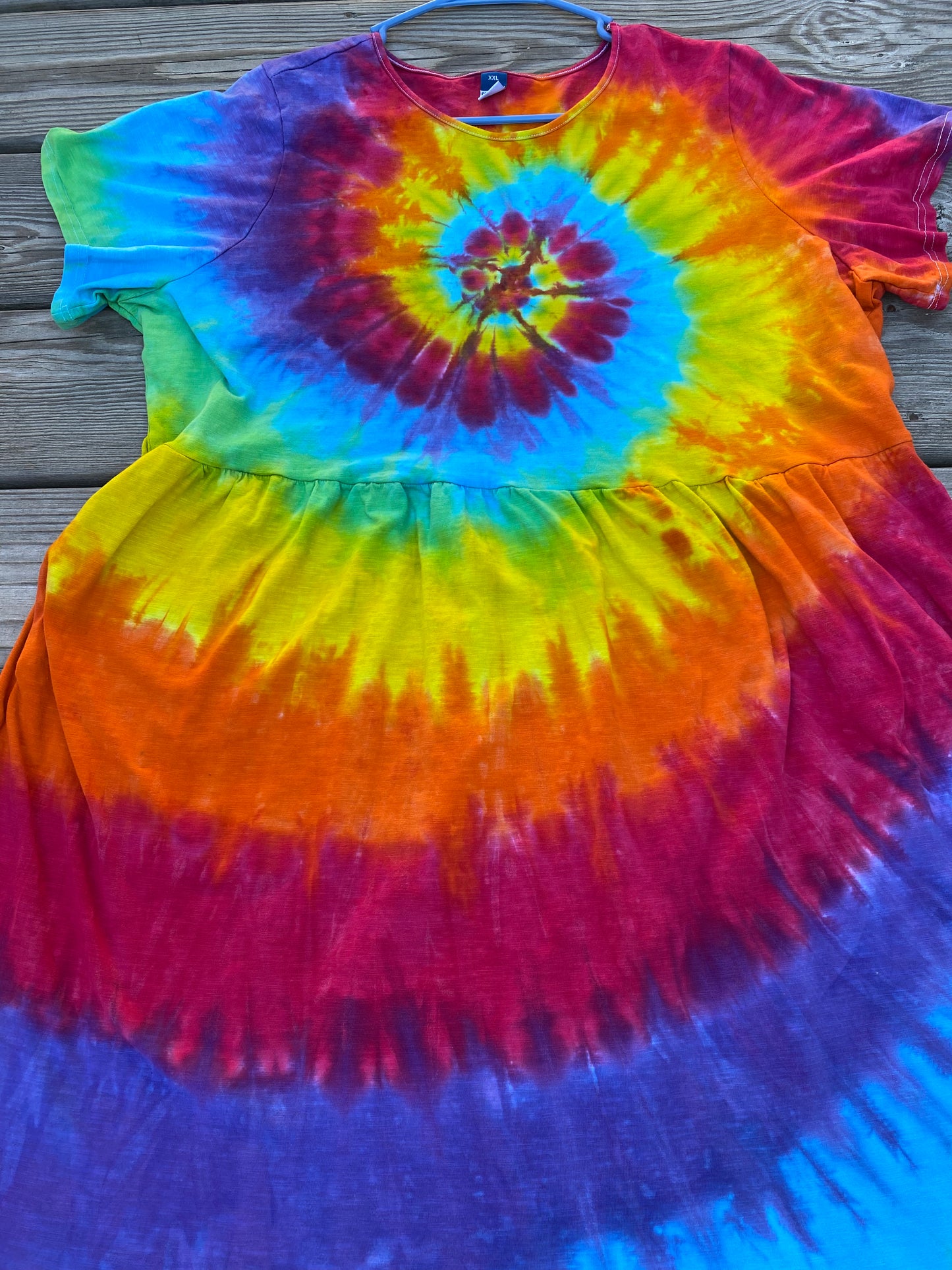 Rainbow Spiral Old navy xxl pocket dress Tiered T-Shirt Dress for Women