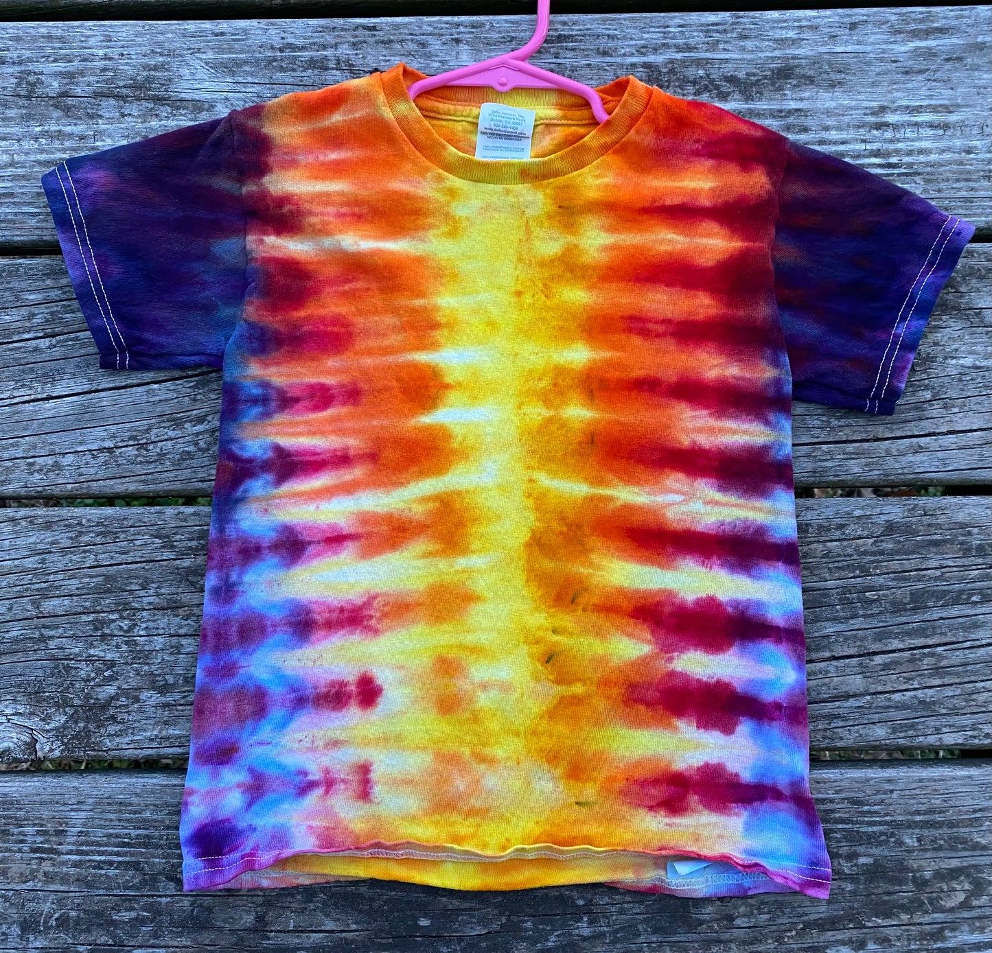 Youth small sunset inspired ice dye delta brand