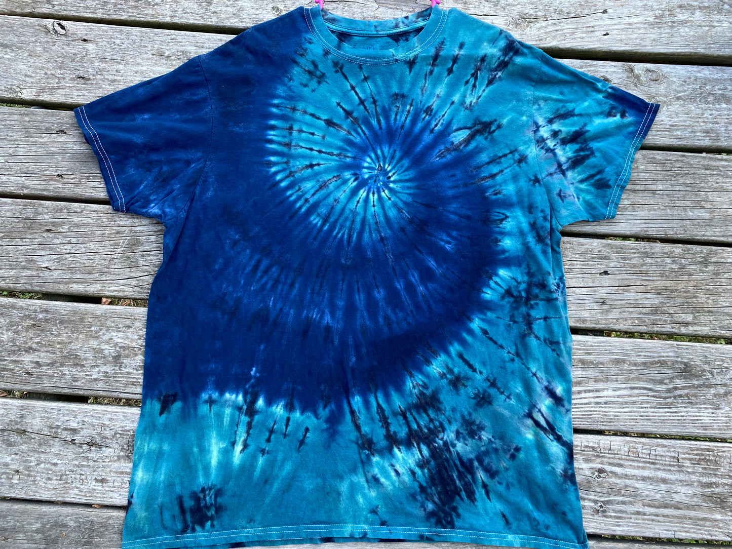 George 2XL adult unisex t-shirt Blues Spiral