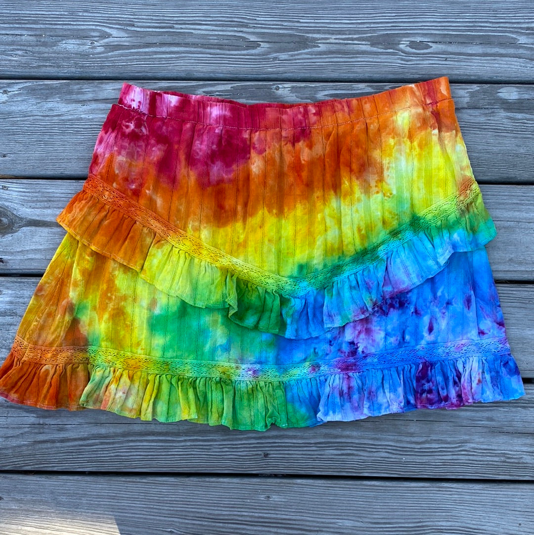 Time and tru 2XL skirt rainbow scrunch ice dye ladies