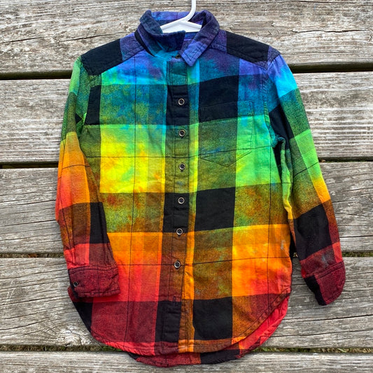 SO xxs (runs a bit large - 5/6) youth flannel rainbow long sleeve