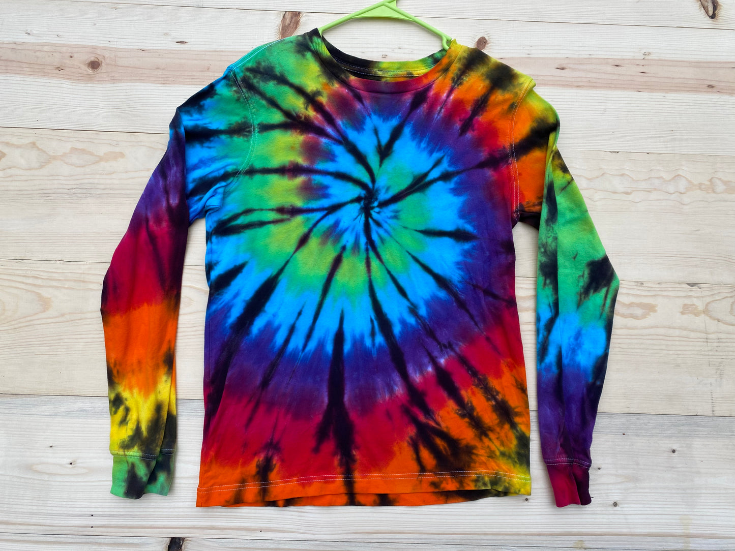 Small George long sleeve rainbow and black spiral