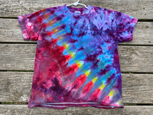 Youth large delta brand T-shirt ice dyed pleated scrunch