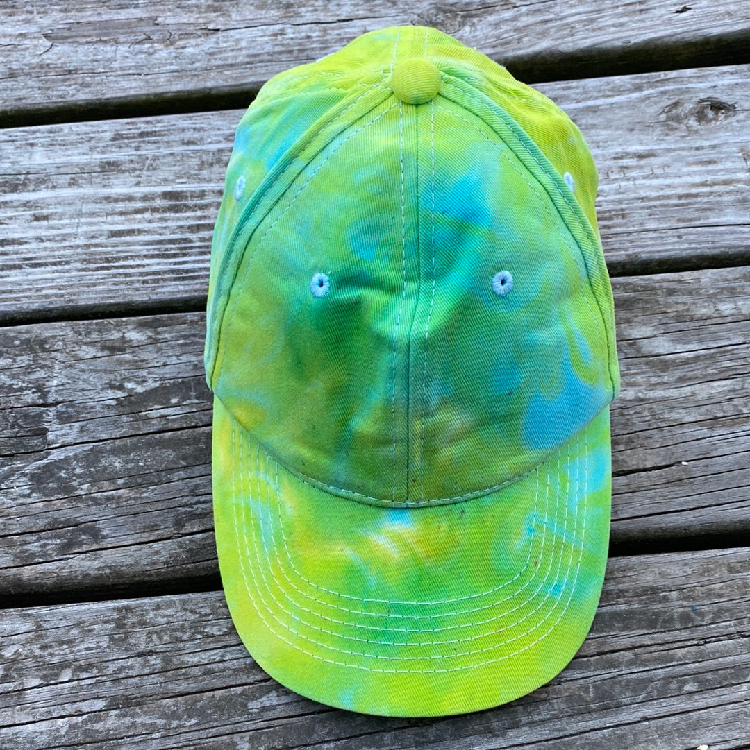 Hat Velcro adjustment green and blue