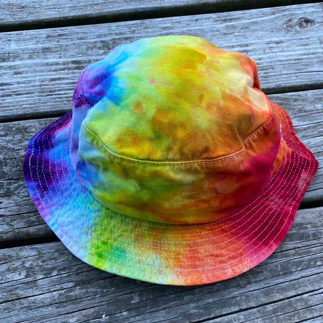 Adult sized Bucket hat cap rainbow