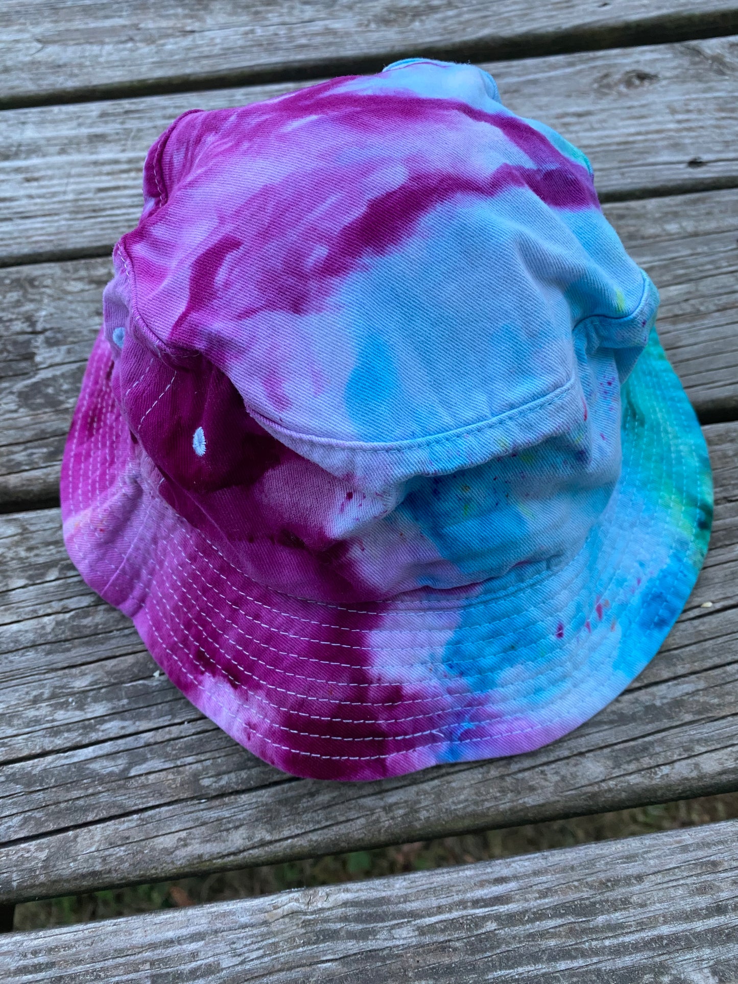 Adult sized Bucket hat cap teal blue purple