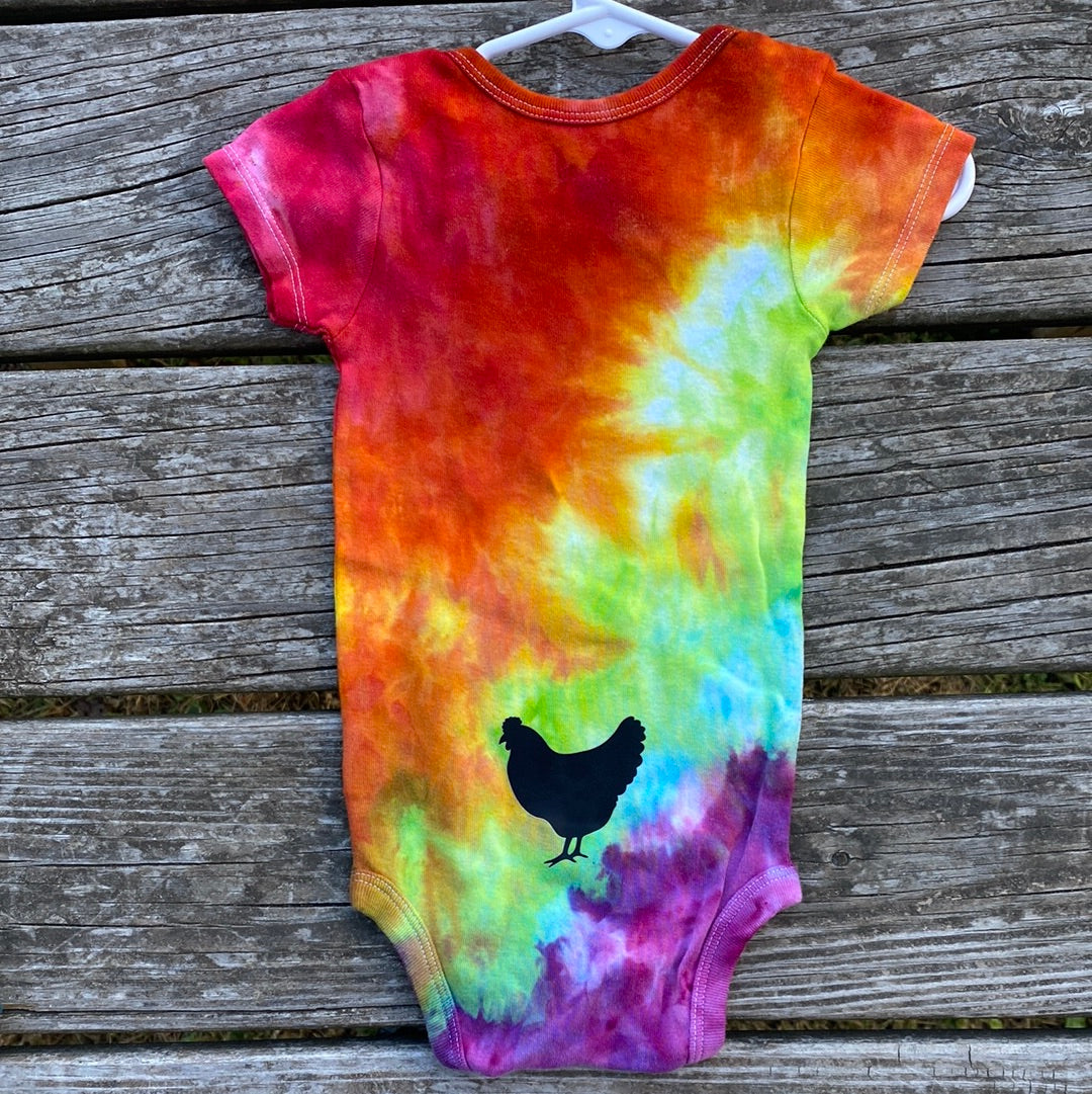 Gerber 18 month baby bodysuit (rainbow guess what chicken butt)