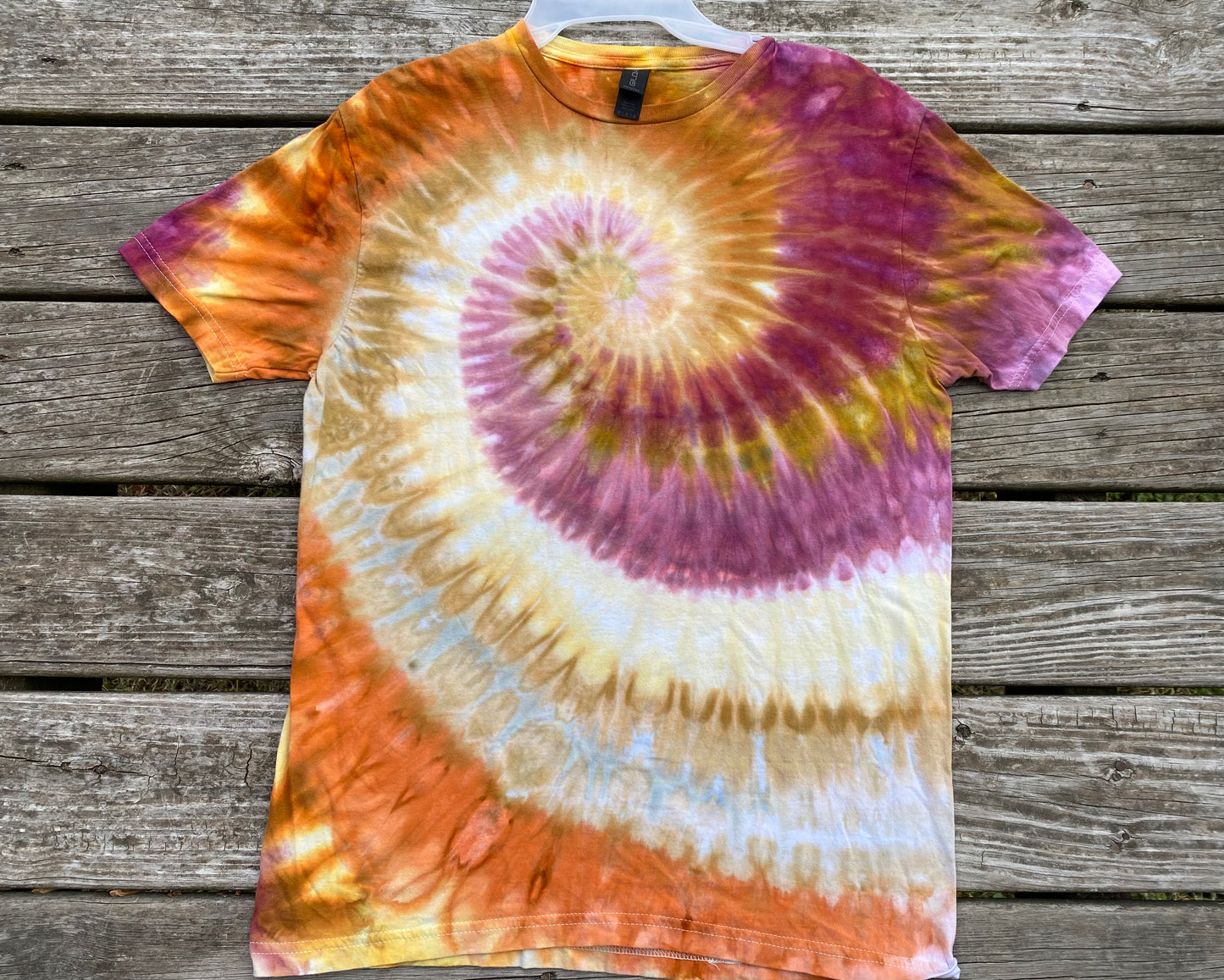 Medium softstyle Ice Dye Spiral Fall Natural Inspired Colors