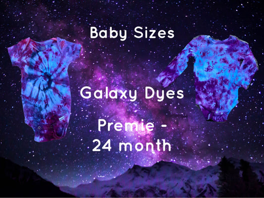 Galaxy Baby Sizes Bodysuit and T-Shirts Ice Dyed - Your Choice!