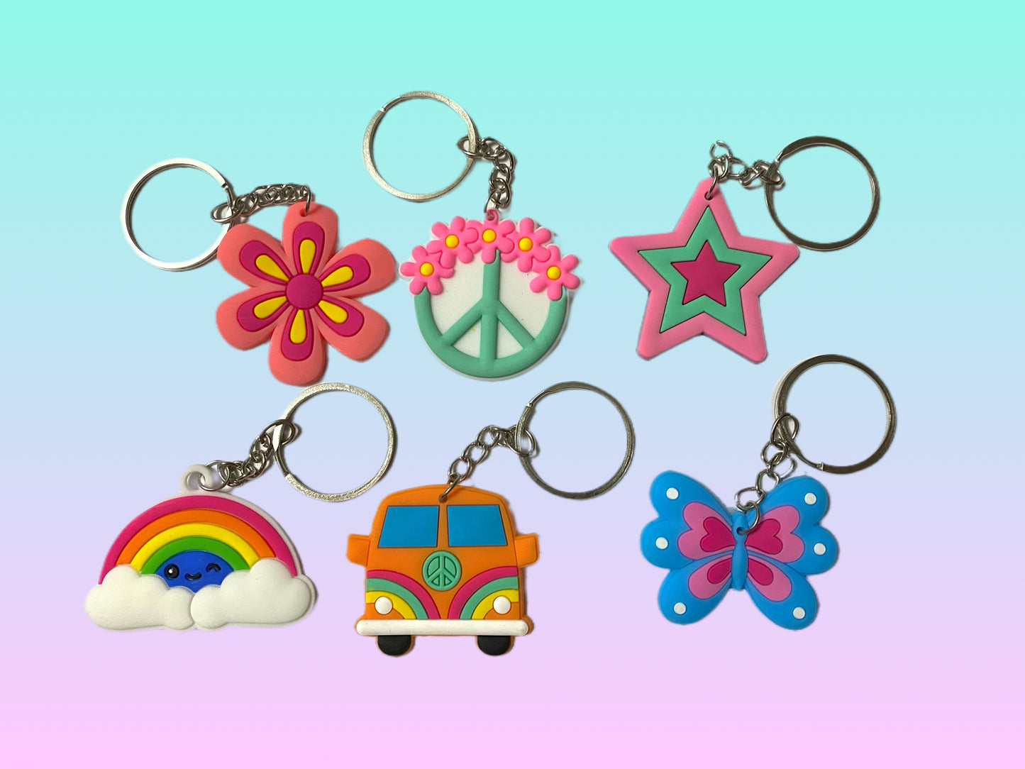 Hippie Boho Fun Backpack Clips or Keychains - you choose!