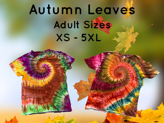 Autumn Leaves T-Shirt Adult Sizes Ice or Liquid Dyed - Your Choice!