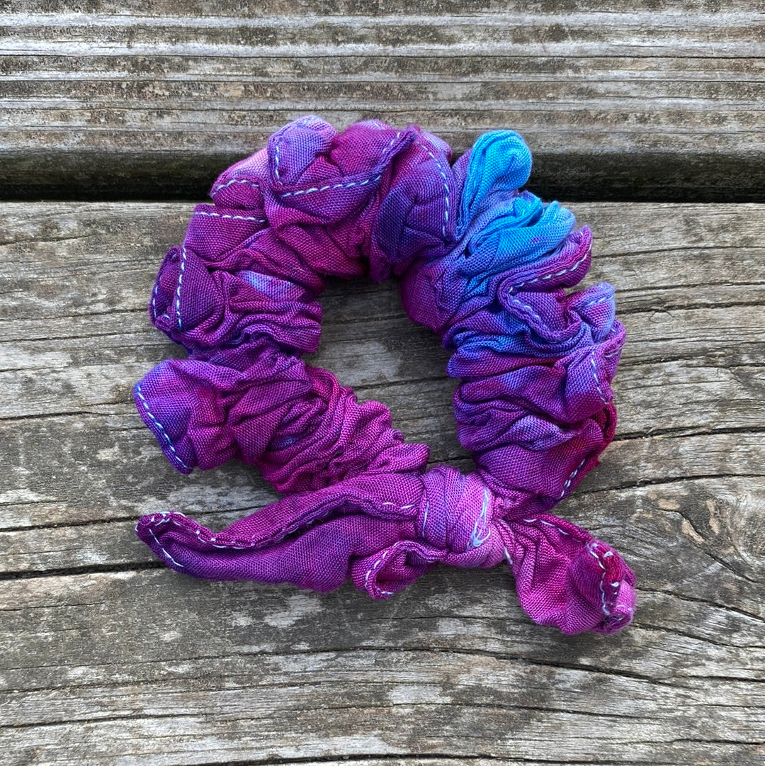 Purple/blue/pink rayon hair scrunches - your choice