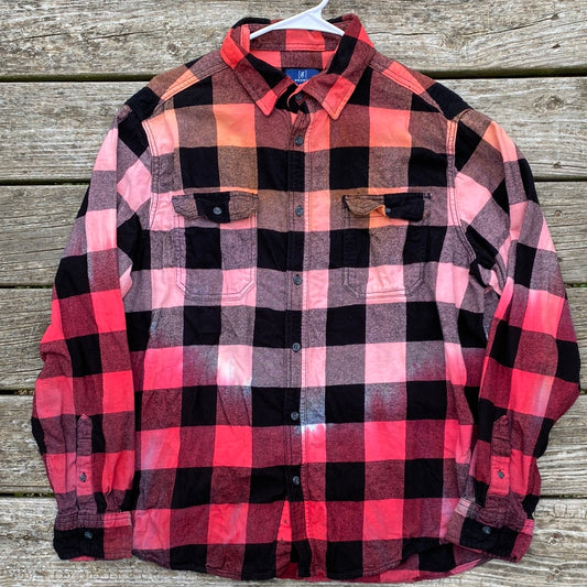 Xl adult flannel pinks oranges coral