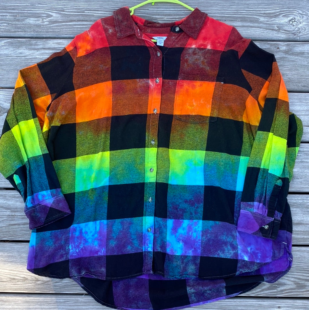 Sonoma women’s flannel 3XL rainbow long sleeve