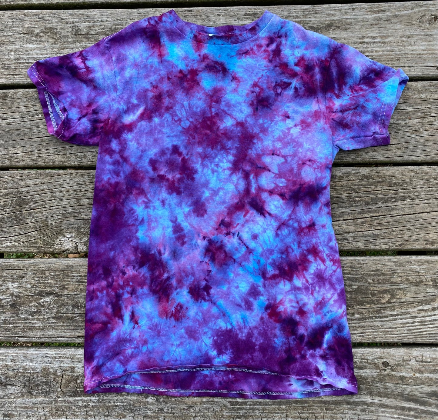 Delta adult small blue and purples ice dyed