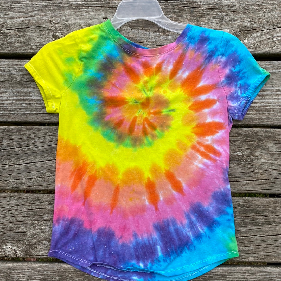 Cat and Jack sparkle girls cut large (10/12) rainbow spiral youth