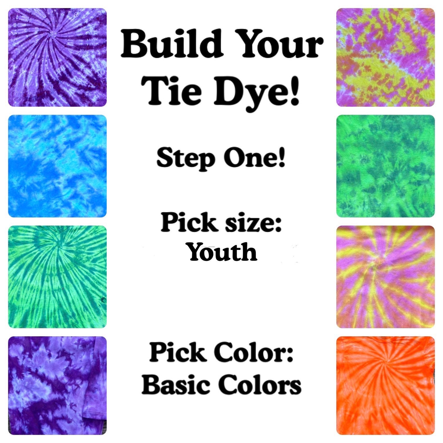 Step One: Pick Your Shirt! Basic Colors Unisex Youth T-Shirts