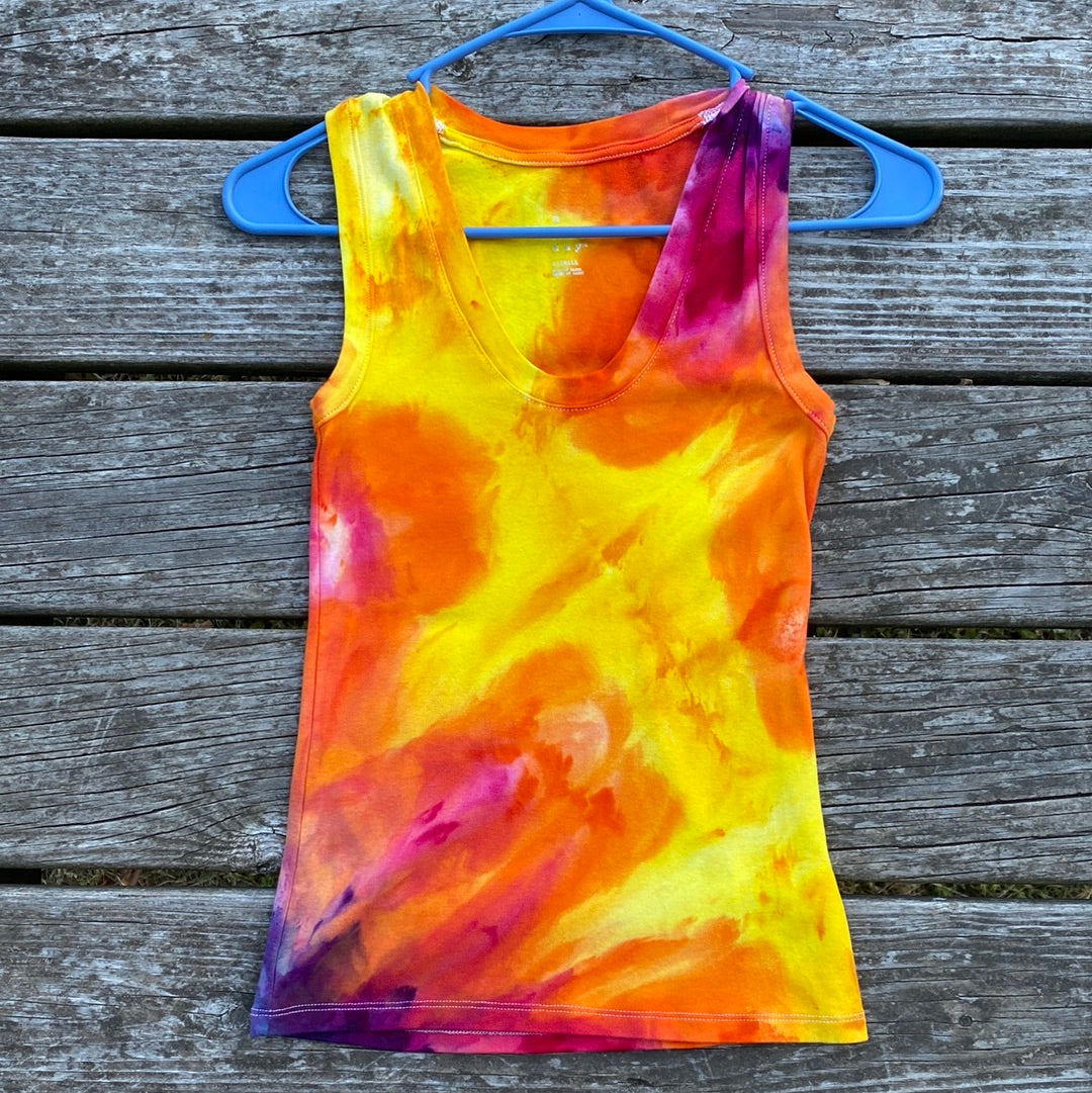 A new day XS tank slim fit ribbed women's vibrant sunset incline