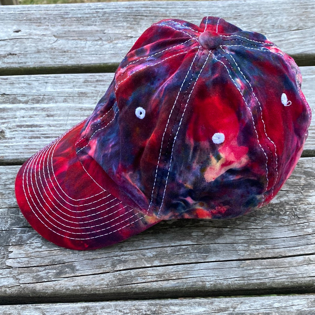 Hat Velcro adjustment blue and red