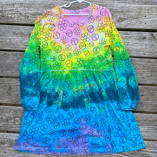 Cotton on 13-14 girls dress pastel rainbow scrunch