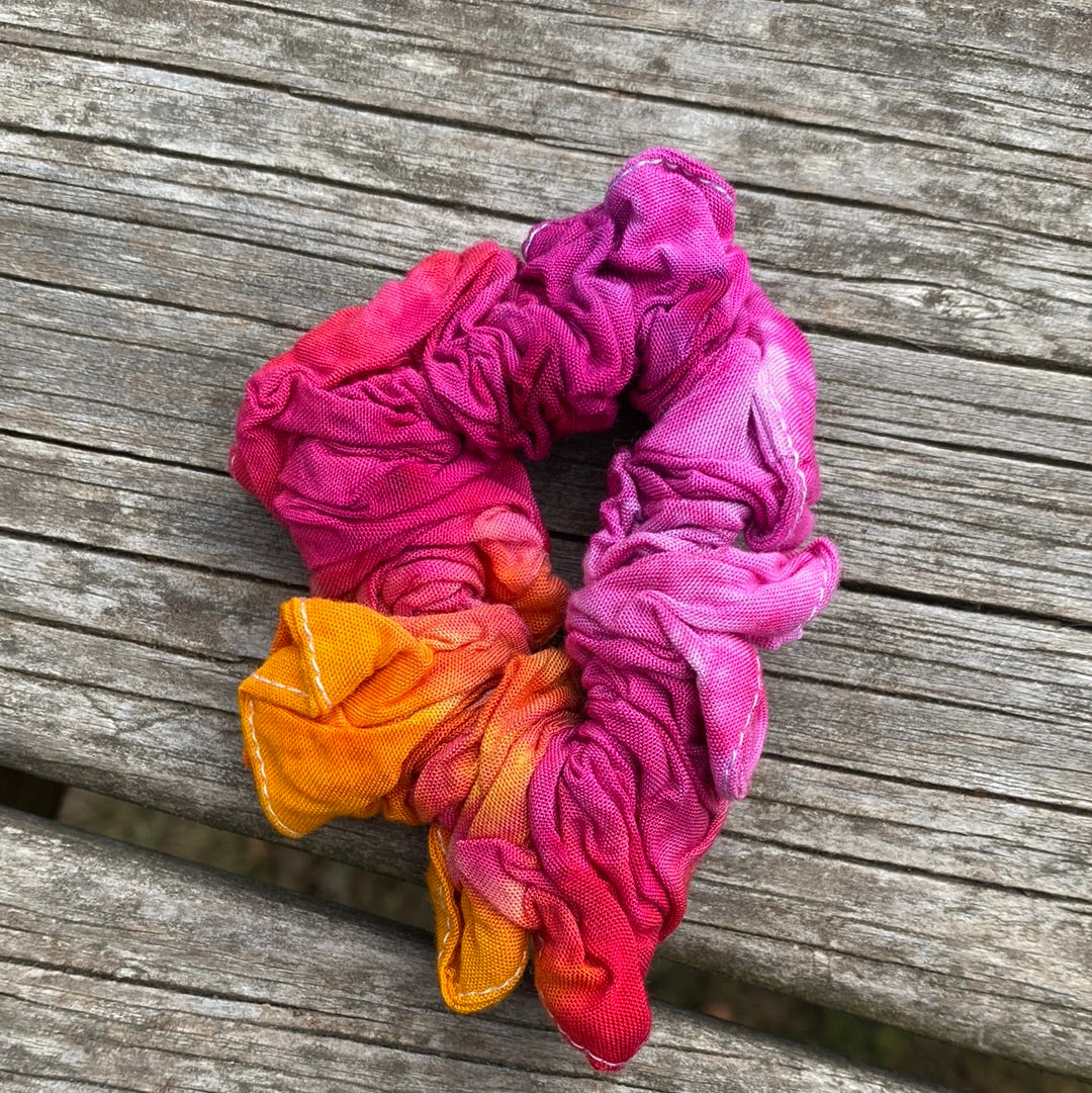 Rayon hair scrunches pink yellow orange - your choice