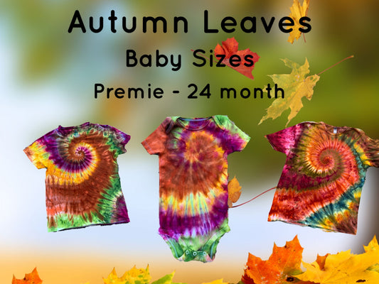 Autumn Leaves Baby Sizes Bodysuit and T-Shirts Ice or Liquid Dyed - Your Choice!