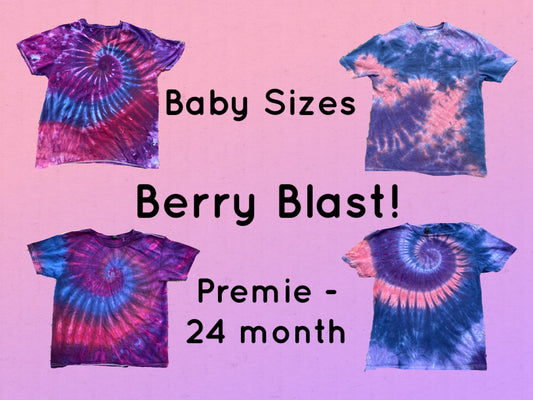 Berry Blast! Baby Sizes Bodysuit and T-Shirts Ice, Muck or Liquid Dyed - Your Choice!