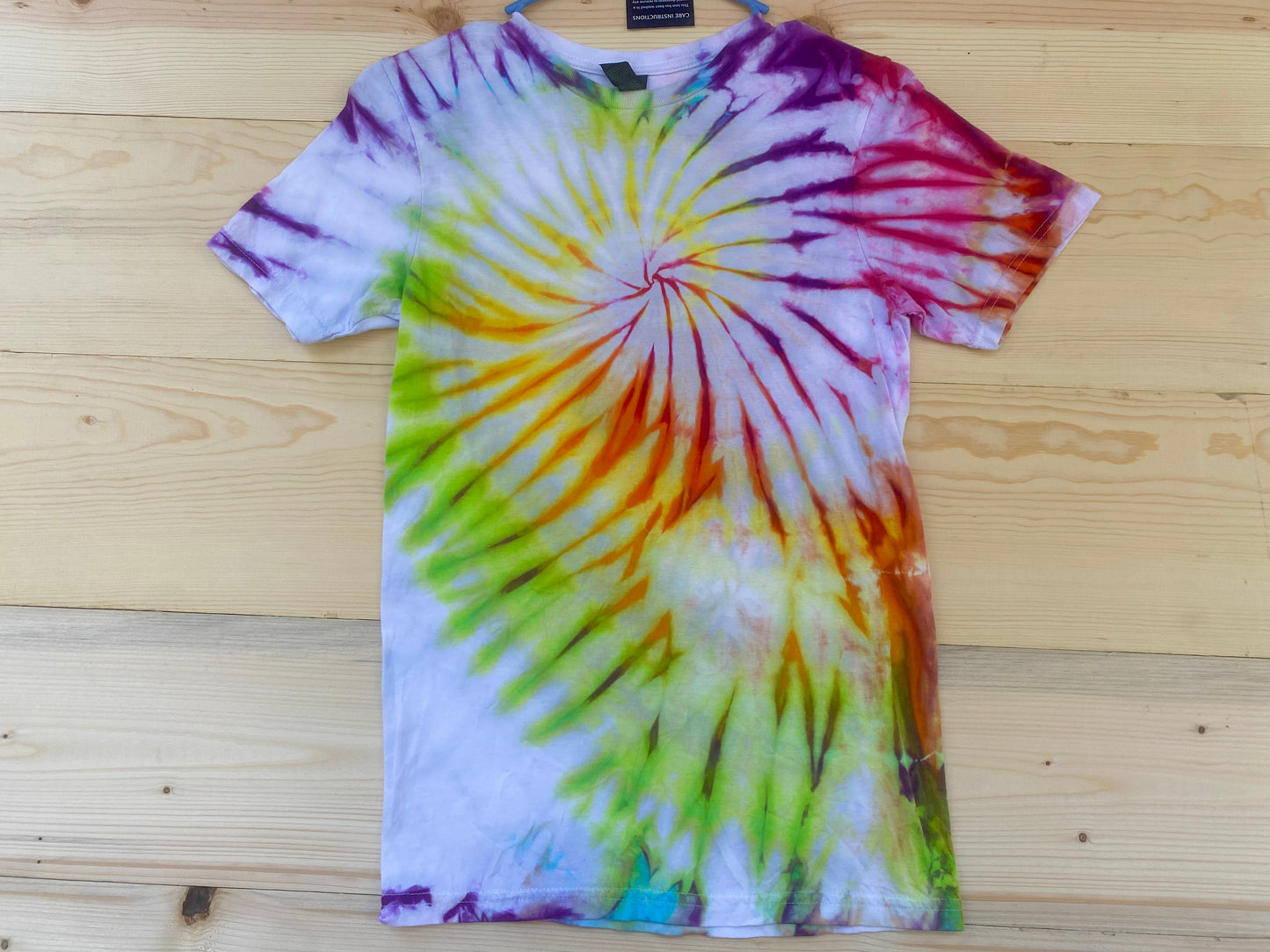 Adult XS Color Pop Ice Dyed Spiral T-Shirt