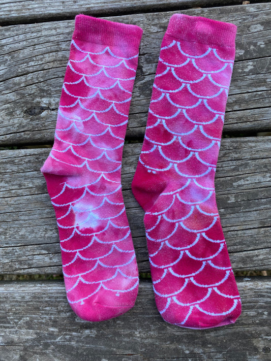 Adult mermaid scales purples socks