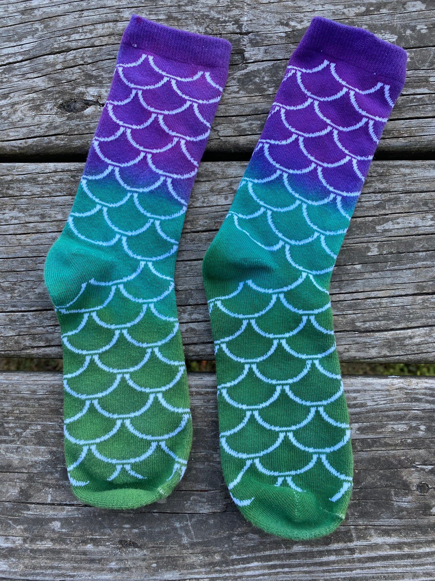 Adult Mermaid crazy socks purple blue teal