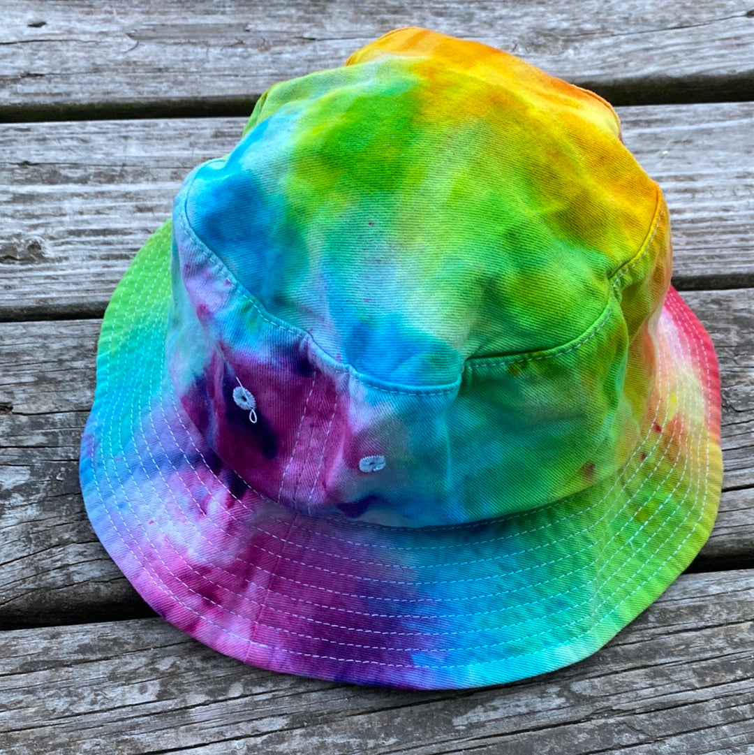 Adult sized Bucket hat cap rainbow