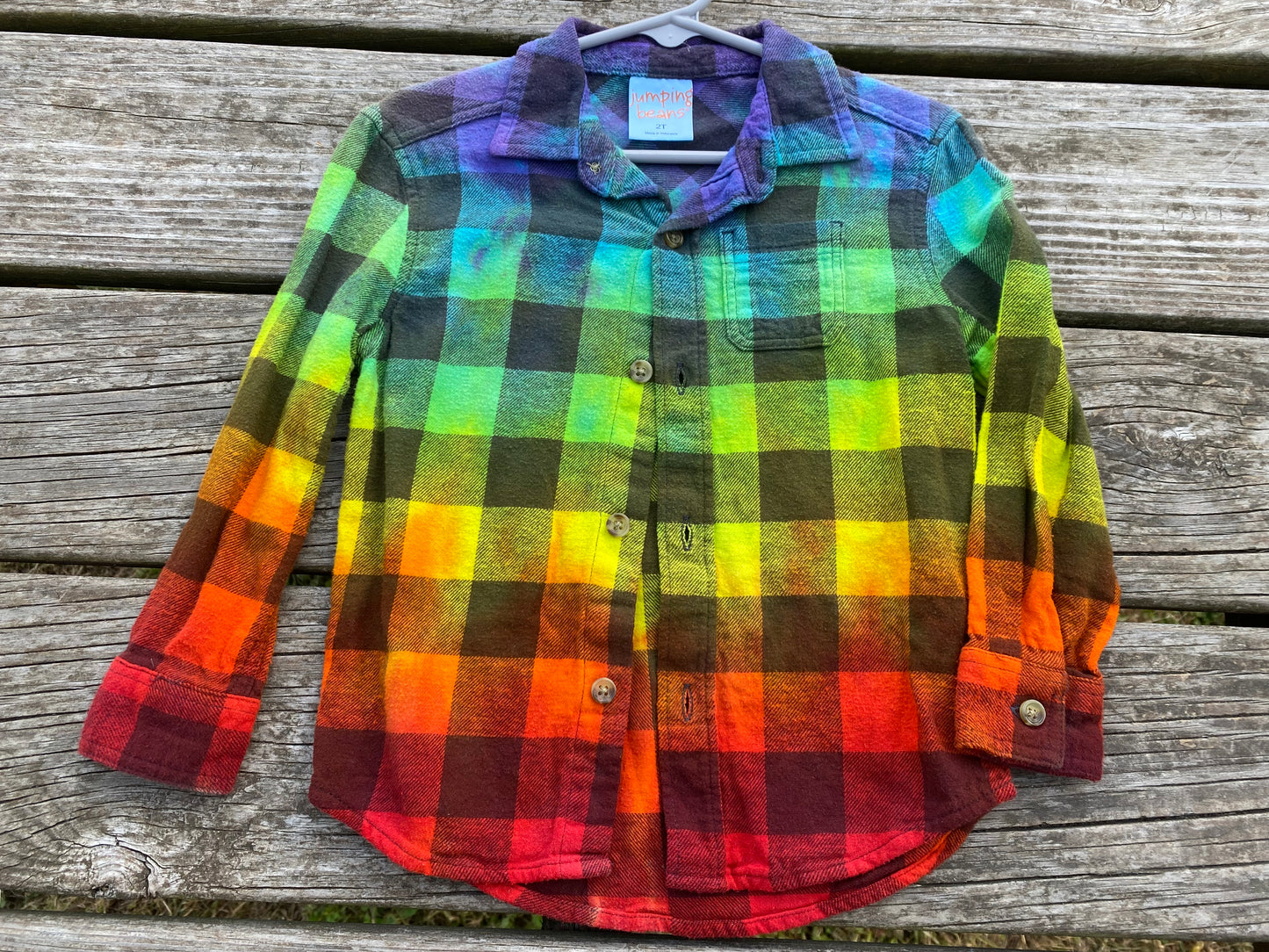 2t jumping beans rainbow flannel