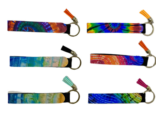 Addy’s Tie Dyed Designs on Wristlets Keychains - your choice