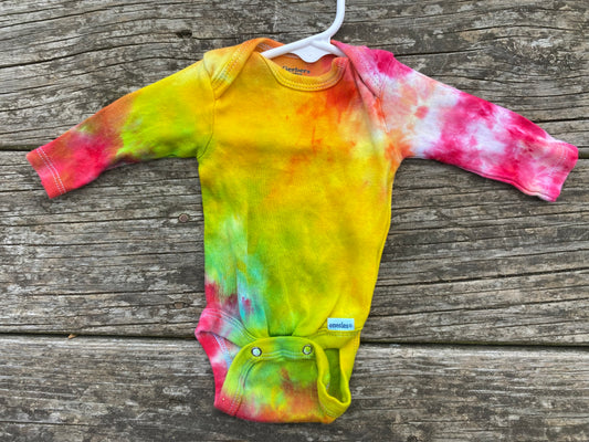 Newborn long sleeve Gerber bodysuit rainbow
