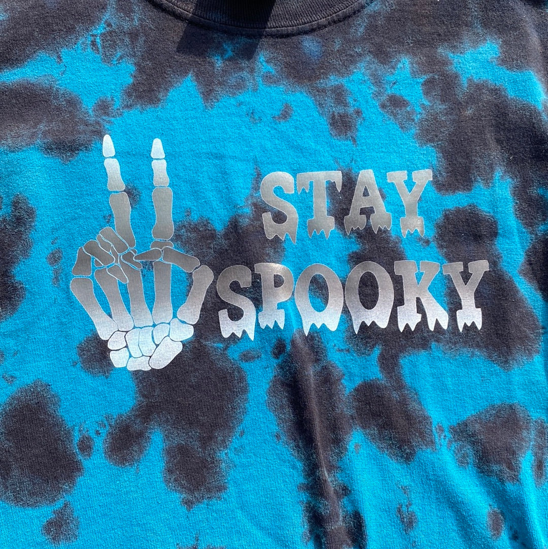 Comfort colors youth small Stay Spooky Blue and Black Halloween