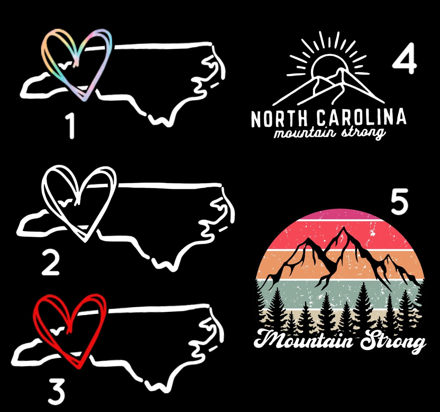 Step 2: Pick your print! WNC North Carolina Mountain Strong Fundraiser Options