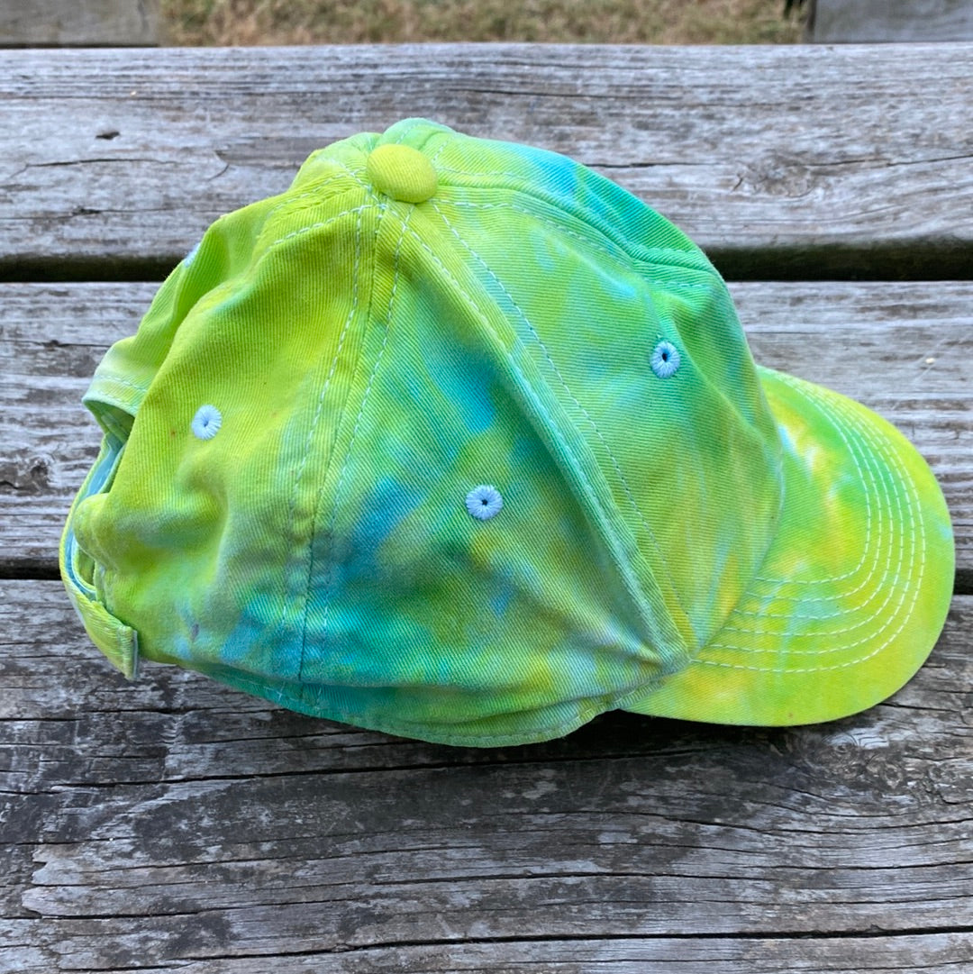 Hat Velcro adjustment green and blue