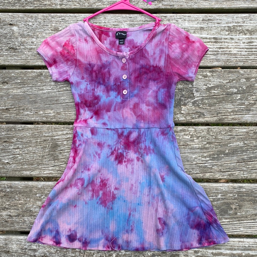 Art class small (6/6x) dress youth girls pink purple blues scrunch