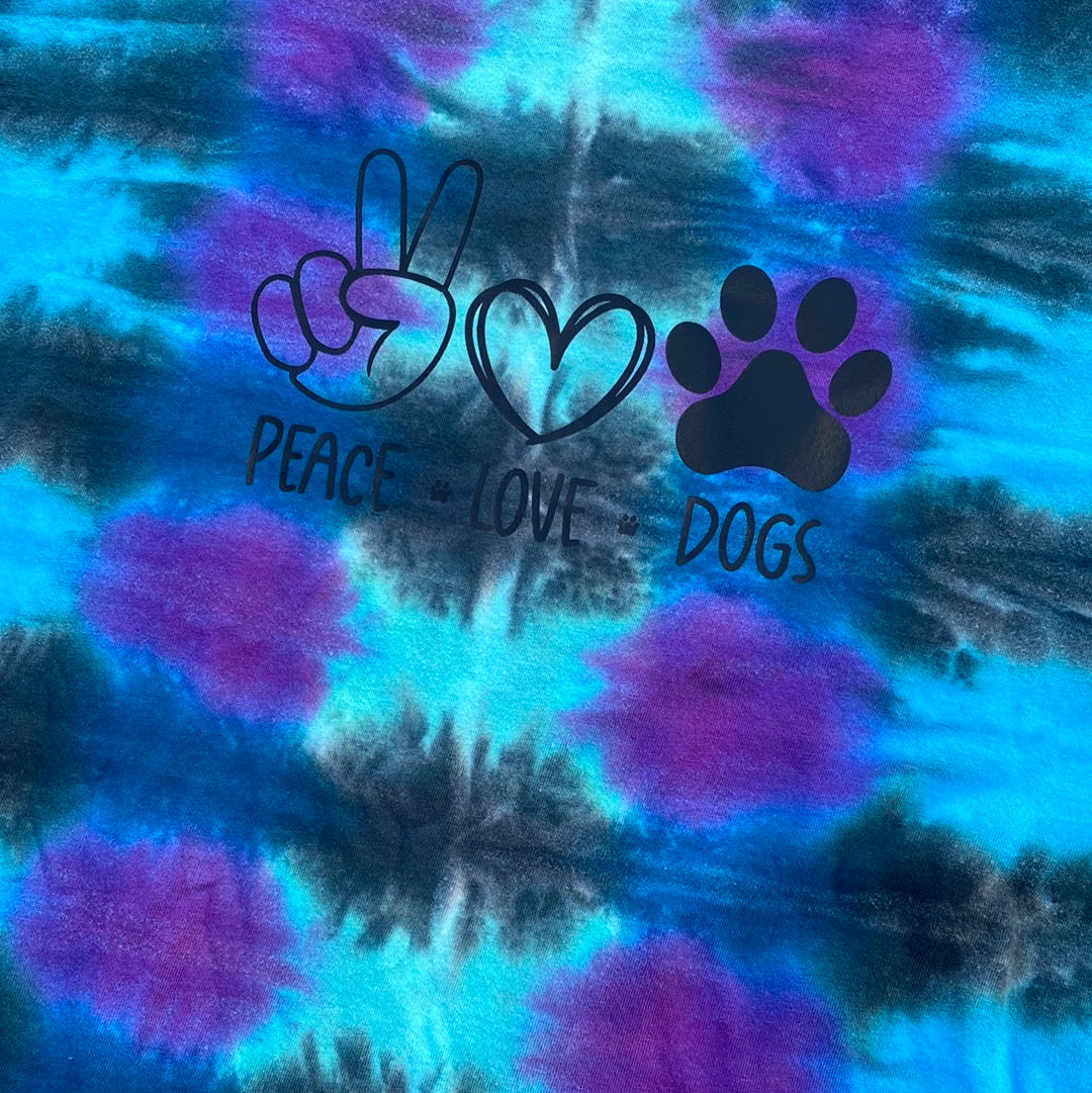 George xl peace love dogs pleated blues purple adult shirt