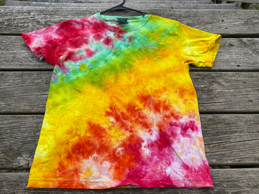 Comfort colors youth large pink green yellow ice dyed