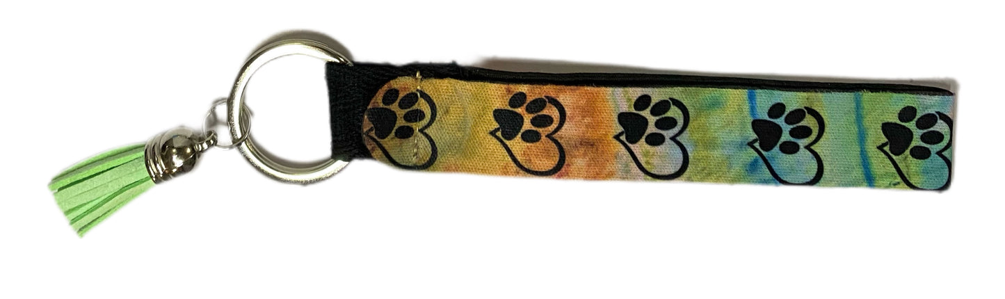 Dog themed Addy’s Tie dye designs wristlet keychains - You choose